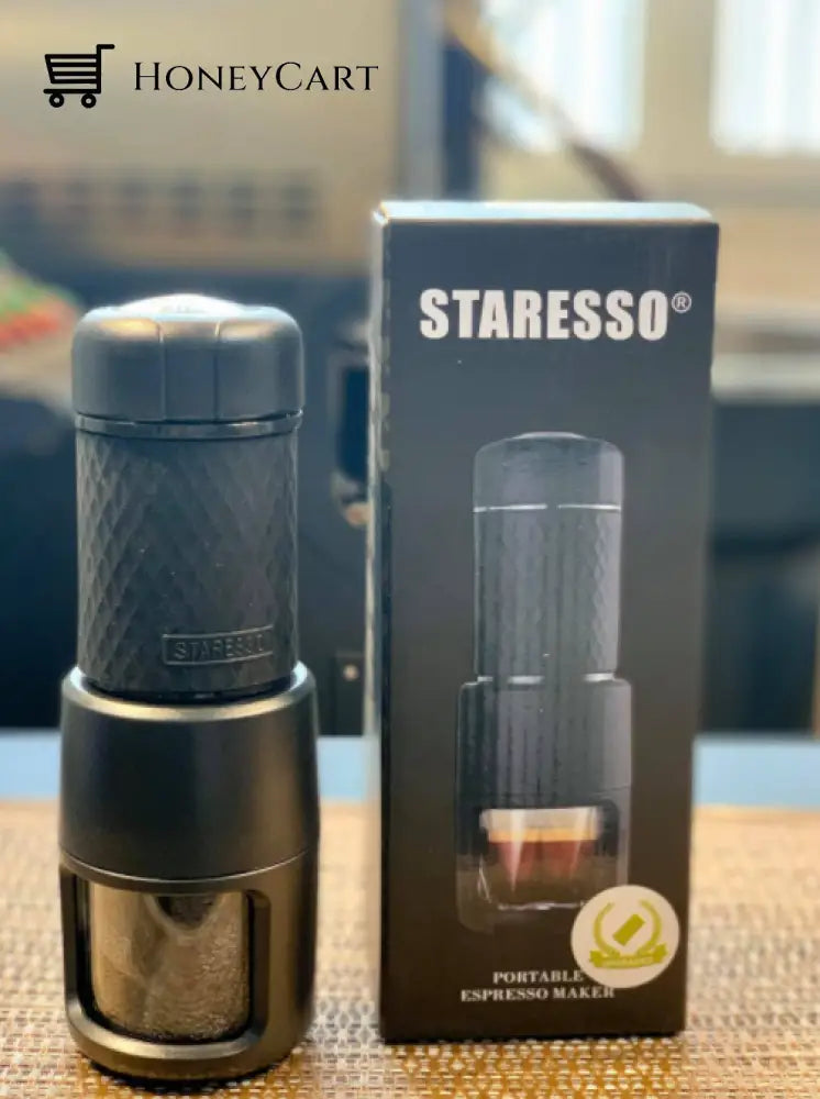 Staresso Portable Espresso Maker Machine For Traveling Picnic Camping & Hiking Version 2021 Black
