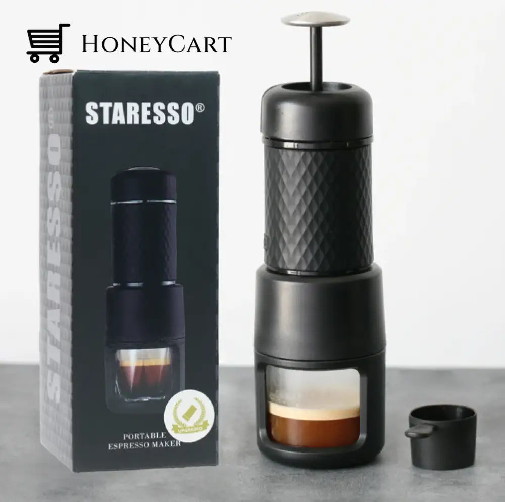 Staresso Portable Espresso Maker Machine For Traveling Picnic Camping & Hiking Version 2021 Black