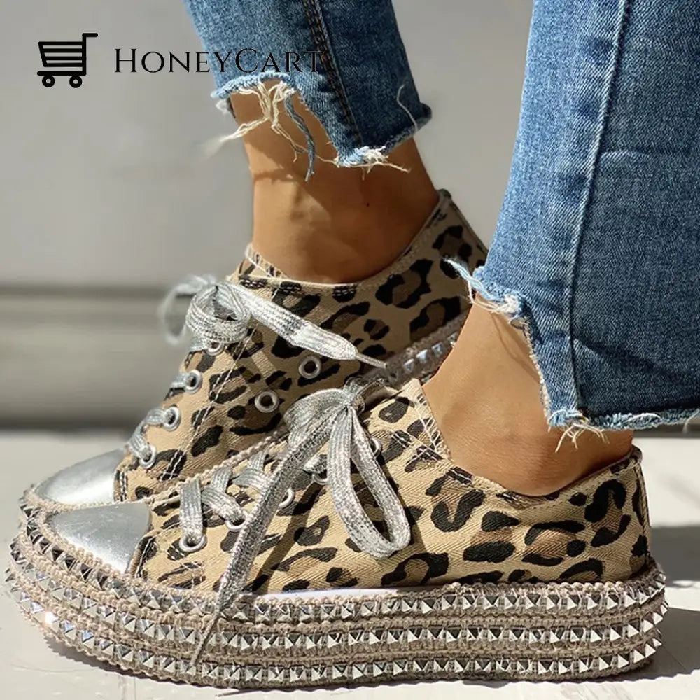 Stylish Studded Dynamic Design Sports Sneakers Shoes For Women