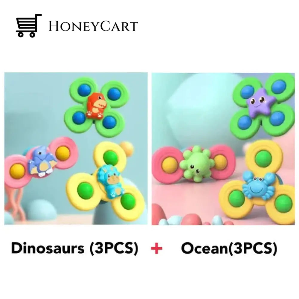 Suction Cup Spinner Toys Dinosaurs+Ocean (6 Pcs Save 20% Off) Tool