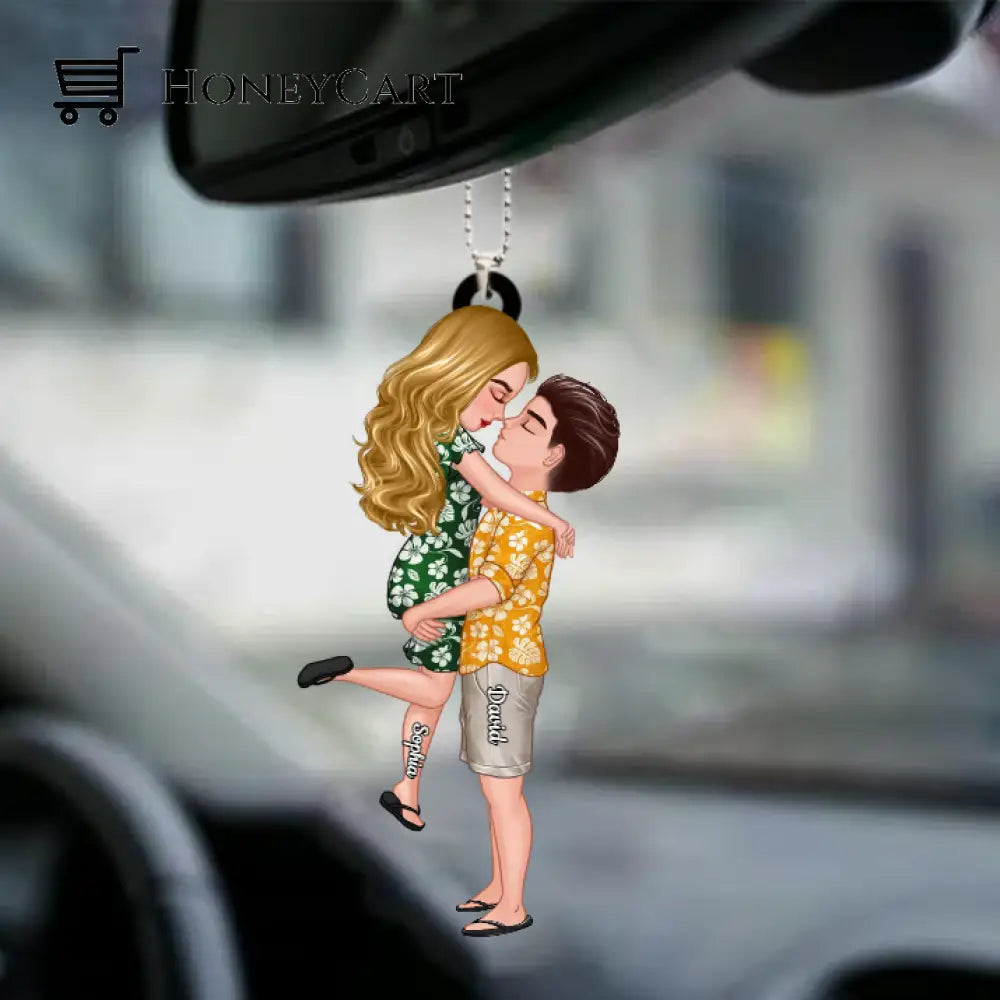 Summer Doll Couple Kissing Hugging Personalized Ornament