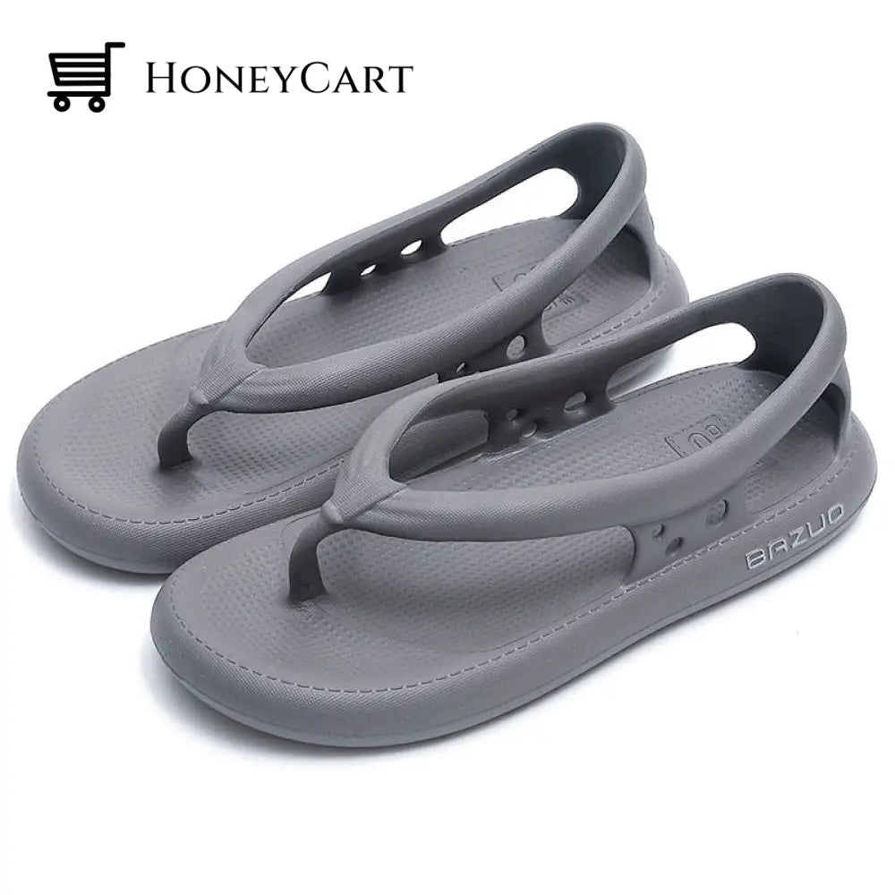 Summer New Beach Non-Slip Flip Flops Womens Sizes / Gray 4.5-5