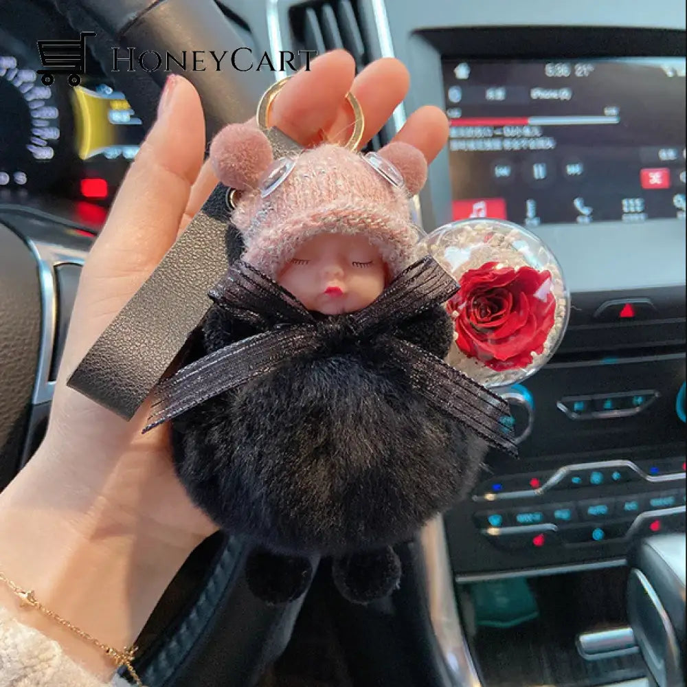 Super Cute Furry Doll Keychain Black / Style3 Tool