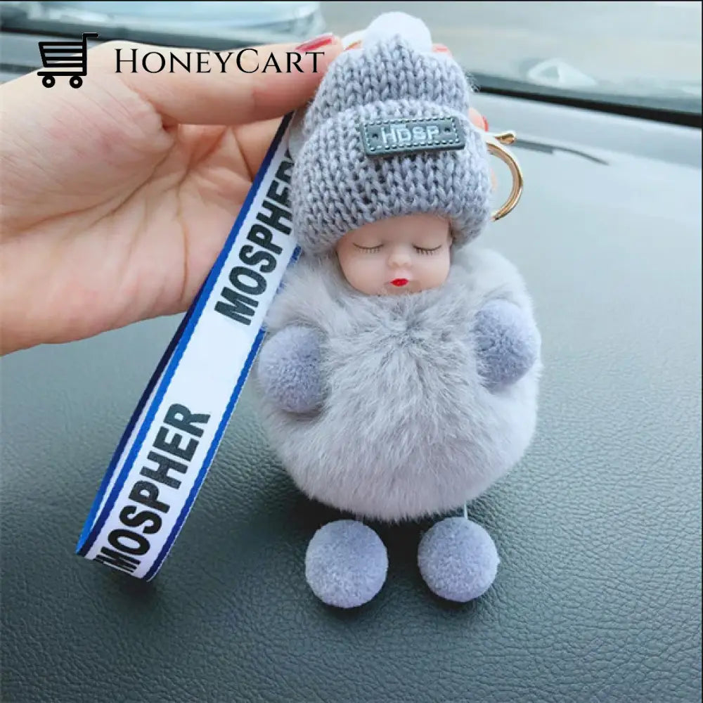Super Cute Furry Doll Keychain Grey / Style1 Tool