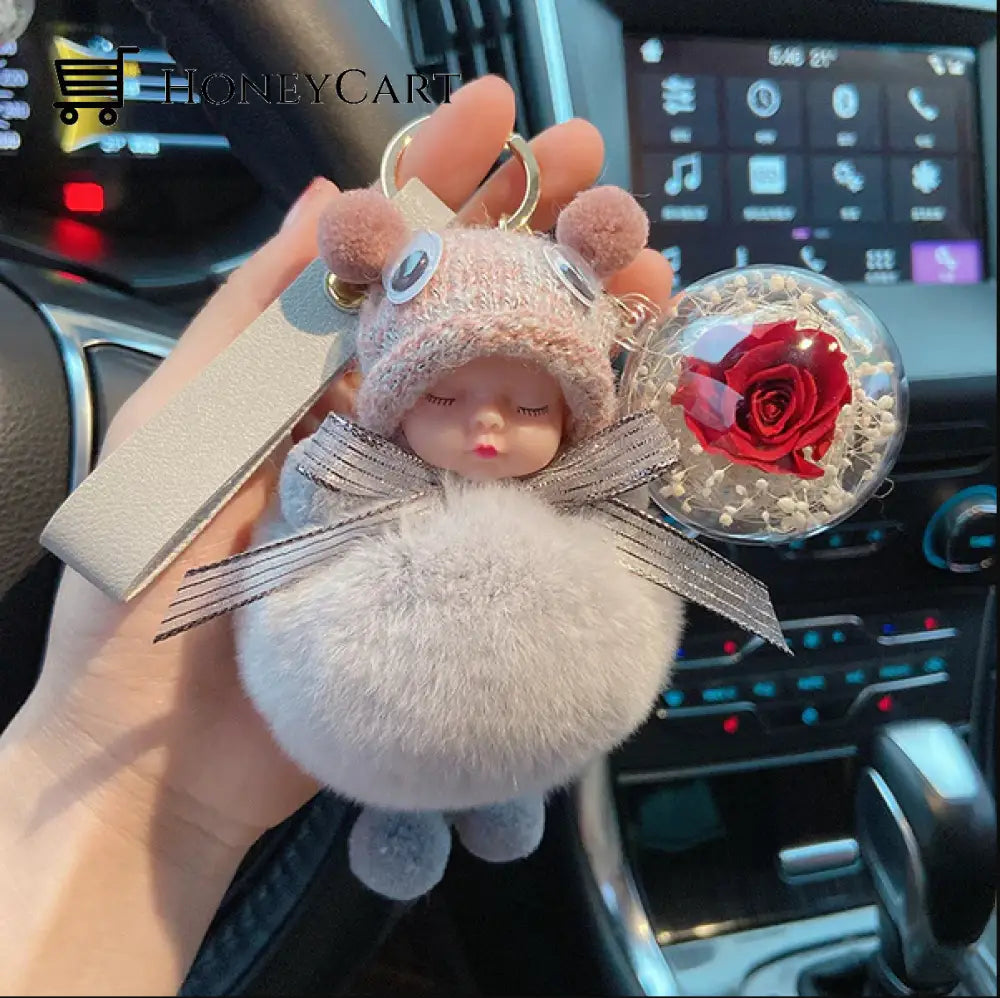 Super Cute Furry Doll Keychain Grey / Style3 Tool