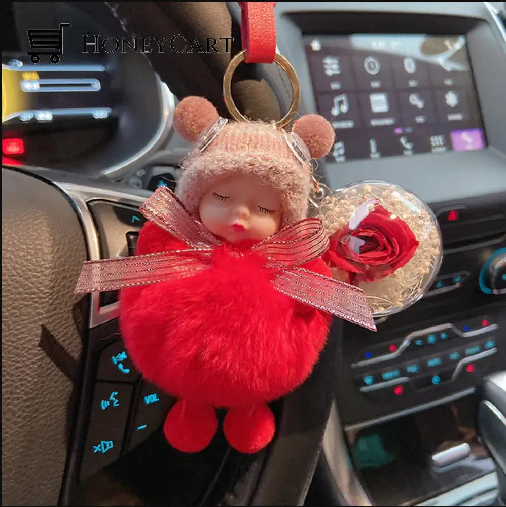 Super Cute Furry Doll Keychain Red / Style3 Tool