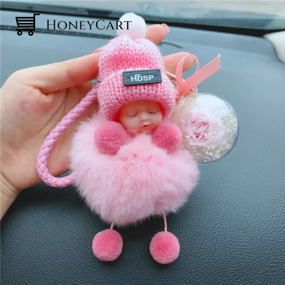 Super Cute Furry Doll Keychain Tool