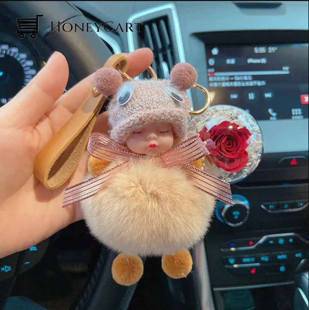 Super Cute Furry Doll Keychain Yellow / Style3 Tool