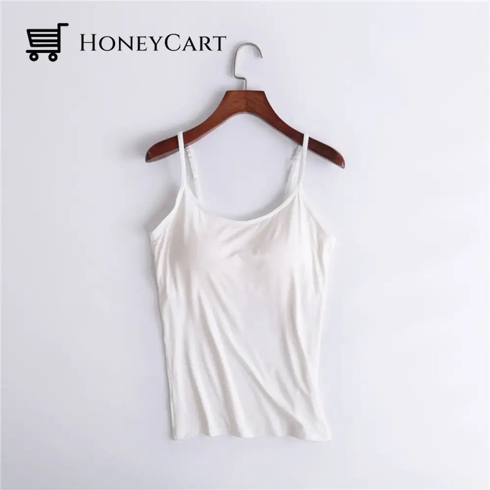 Tank With Built-In Bra Milk White / S