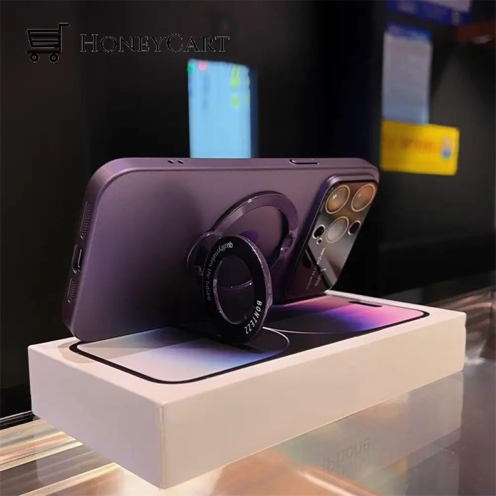 The New Large Window Leakage Label Magnetic Foldable Bracket Stand Cover Case For Iphone Tools &