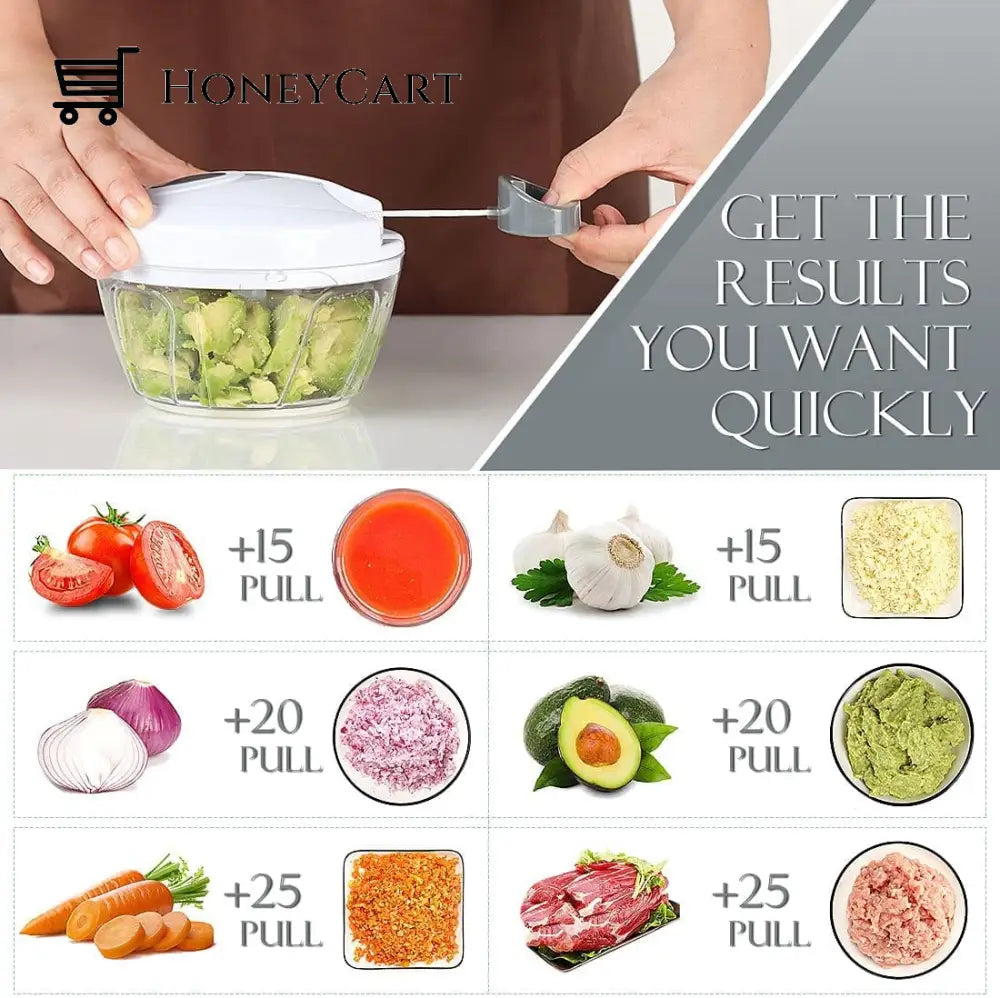 The Simple Slicer & Dicer | Mini Food With Easy Pull Cord For Slicing Clean