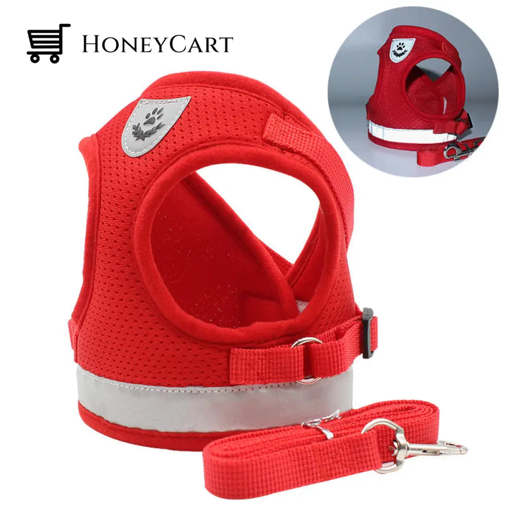 \The True Adventurer\ Reflective Cat & Kitten Harness And Leash Set Red / S Wjj-0722