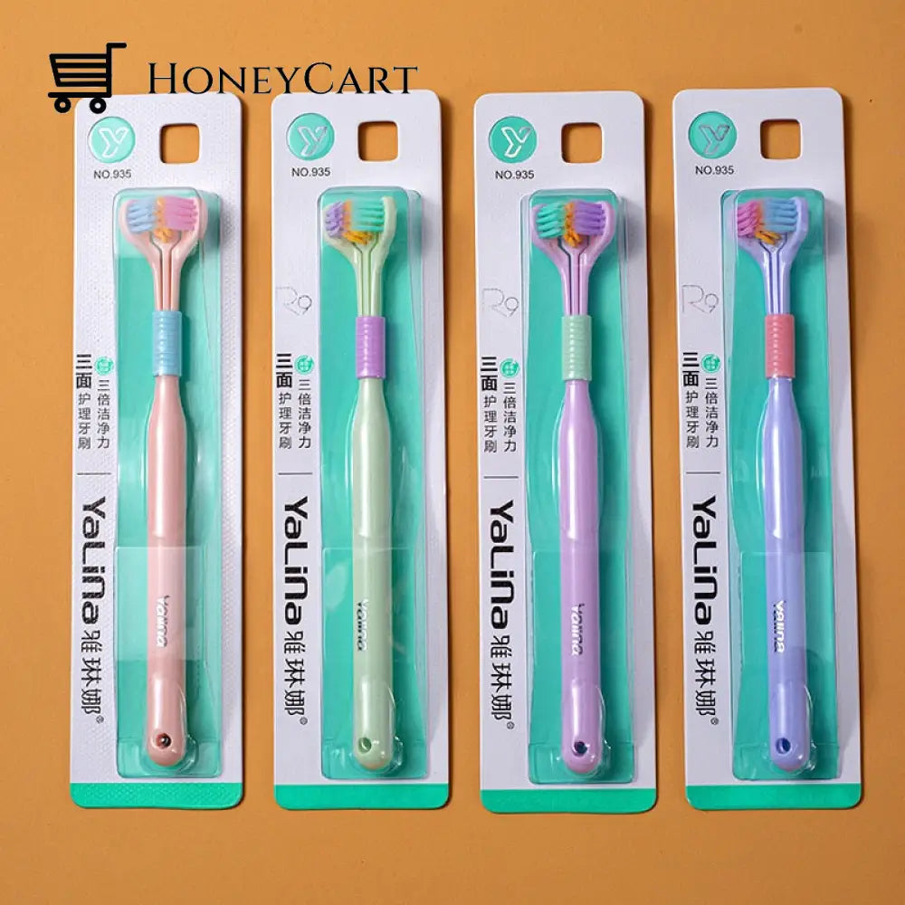 Three Sided Soft Hair Tooth Toothbrush Ultra Fine Bristle Adult Oral Care Safety Teeth Brush Health
