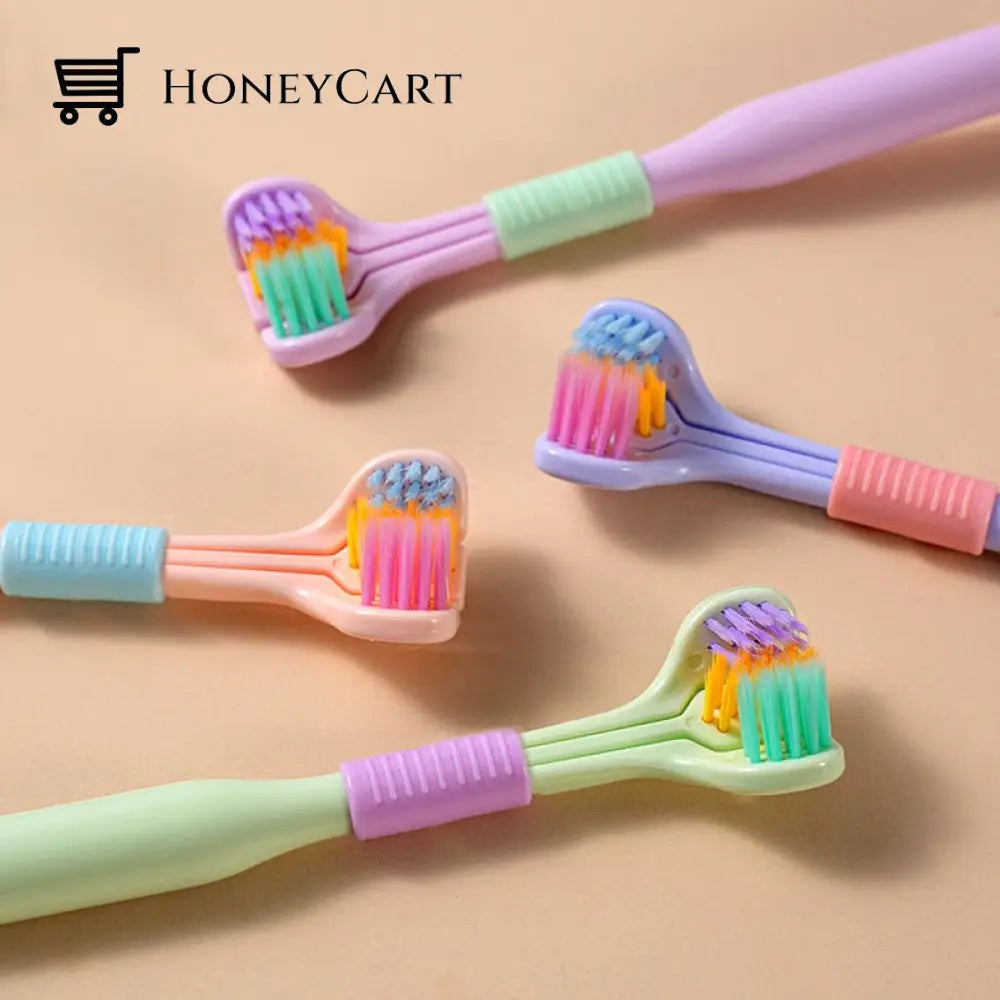Three Sided Soft Hair Tooth Toothbrush Ultra Fine Bristle Adult Oral Care Safety Teeth Brush Health