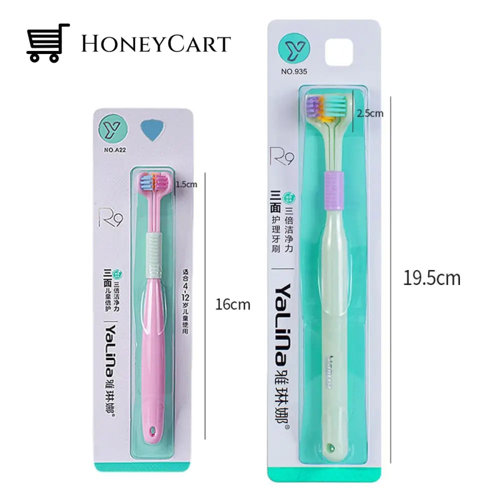Three Sided Soft Hair Tooth Toothbrush Ultra Fine Bristle Adult Oral Care Safety Teeth Brush Health