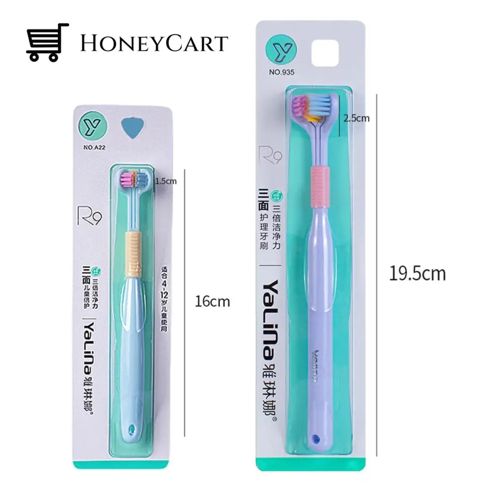 Three Sided Soft Hair Tooth Toothbrush Ultra Fine Bristle Adult Oral Care Safety Teeth Brush Health