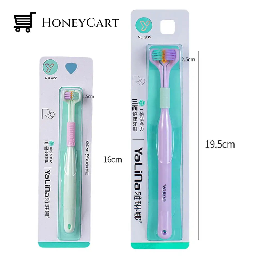 Three Sided Soft Hair Tooth Toothbrush Ultra Fine Bristle Adult Oral Care Safety Teeth Brush Health