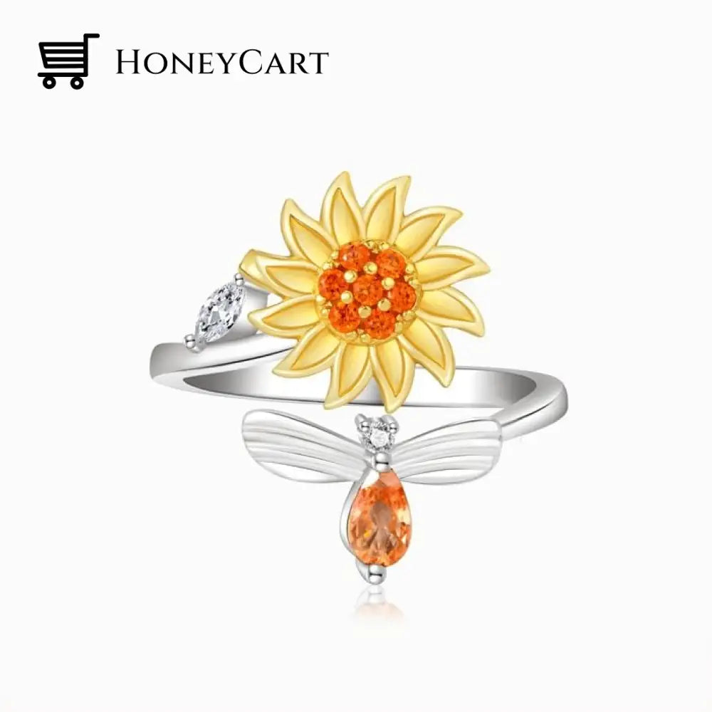 To My Daughter Sunflower Daisy And Leaf Fidget Ring