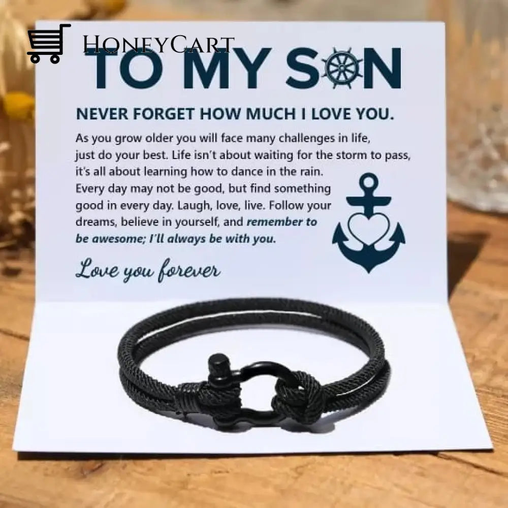 To My Son Love You Forever Nautical Bracelet