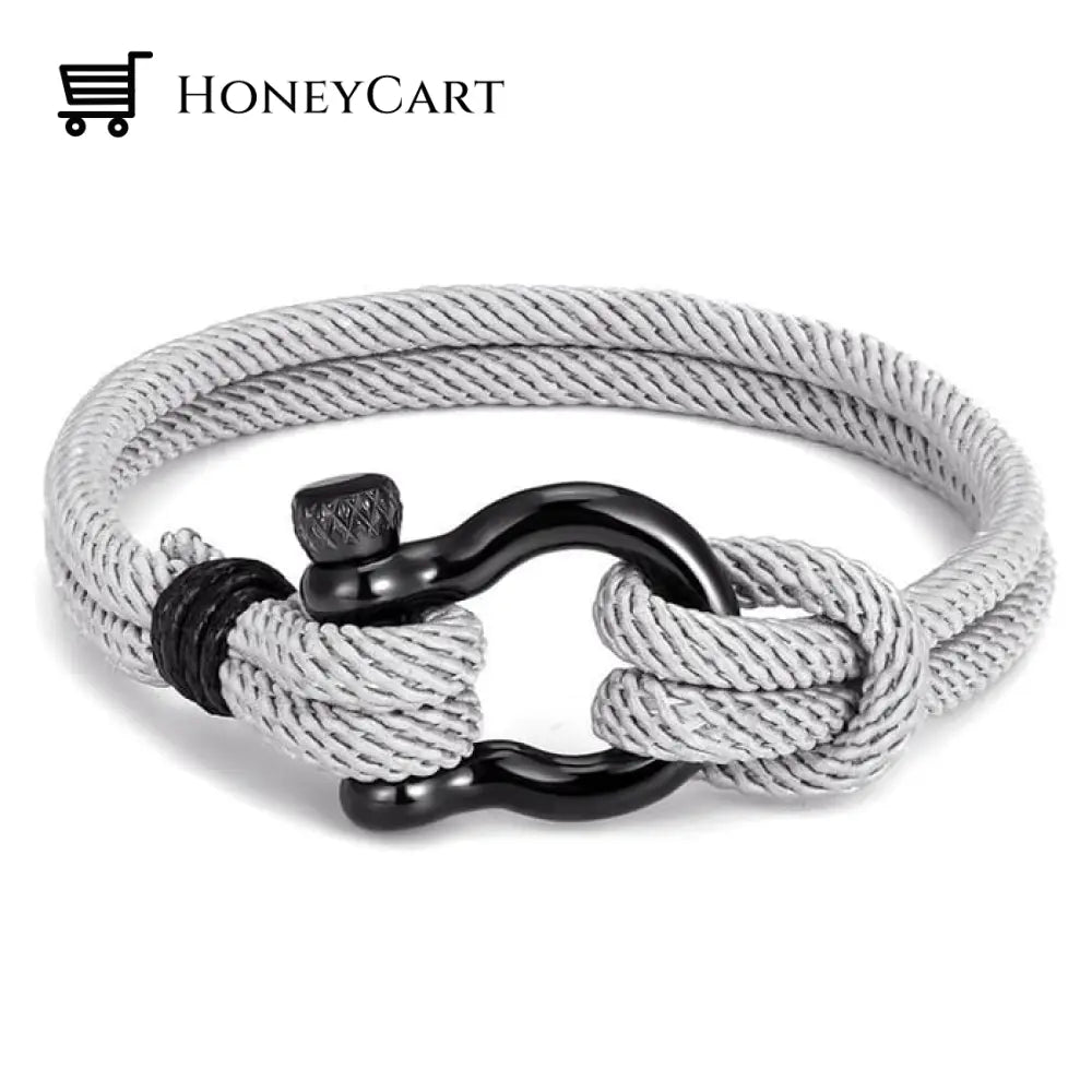 To My Son Love You Forever Nautical Bracelet Gray