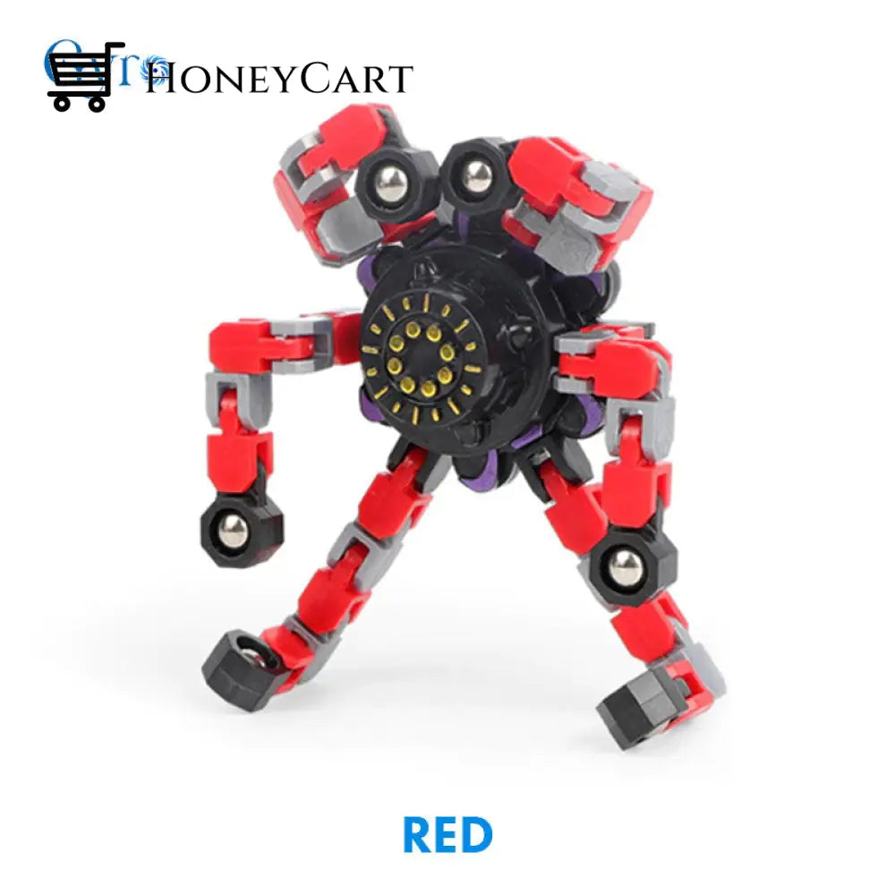 Transformable Fingertip Anxiety Stress Relief Toy Solid Red