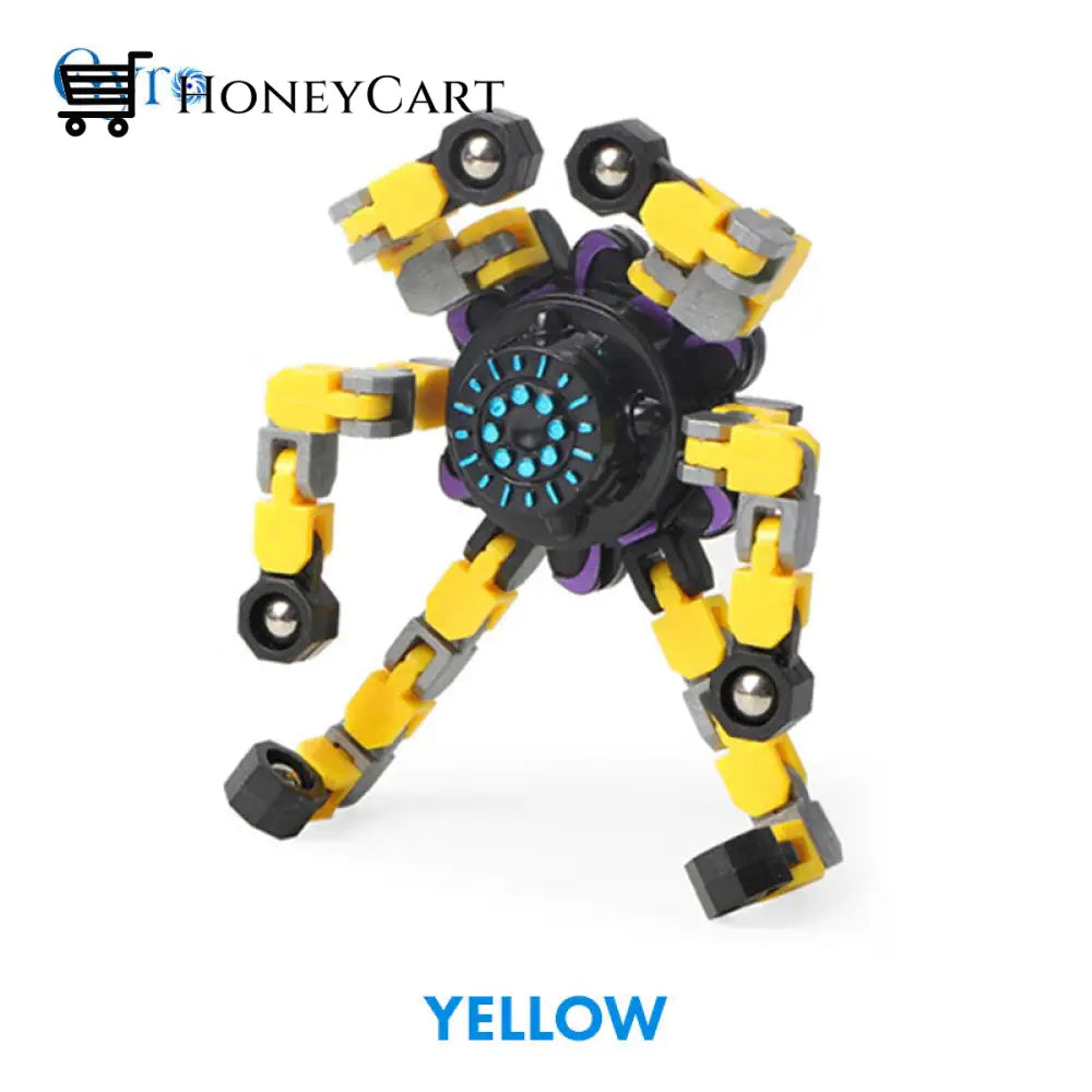 Transformable Fingertip Anxiety Stress Relief Toy Solid Yellow