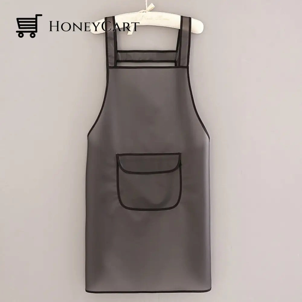 Transparent Waterproof Kitchen Apron Black