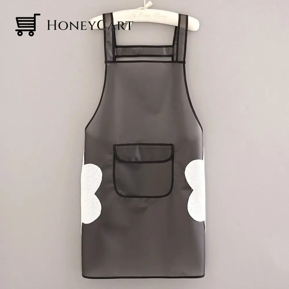 Transparent Waterproof Kitchen Apron Black Wipe