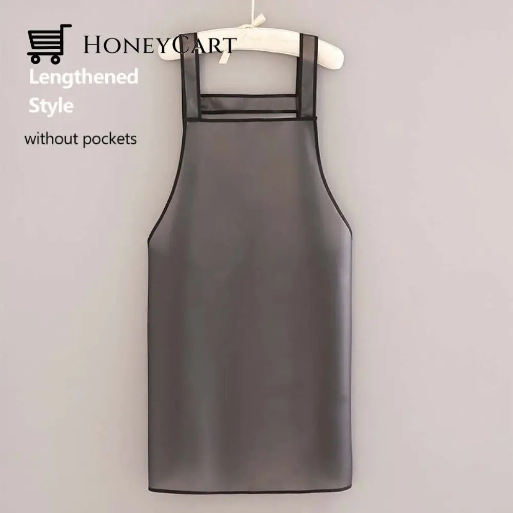 Transparent Waterproof Kitchen Apron Lengthened B