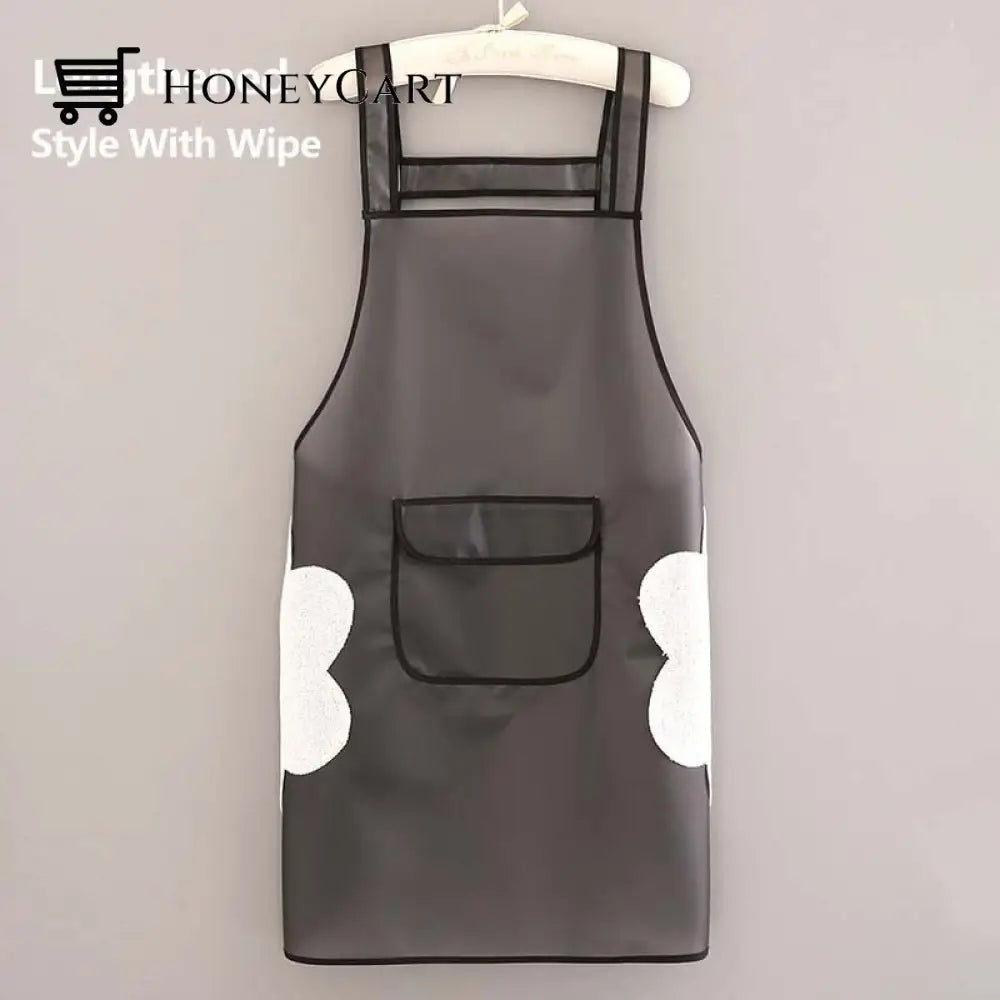 Transparent Waterproof Kitchen Apron Lengthened B Wipe