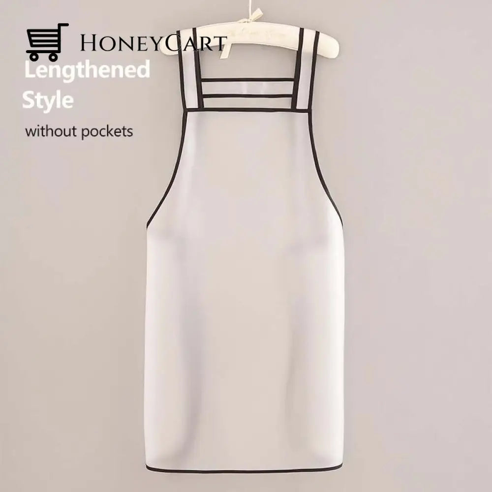 Transparent Waterproof Kitchen Apron Lengthened W