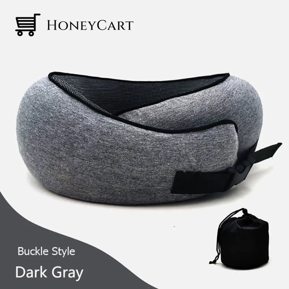 Travel Neck Pillow Dark Gray / Buckle Style
