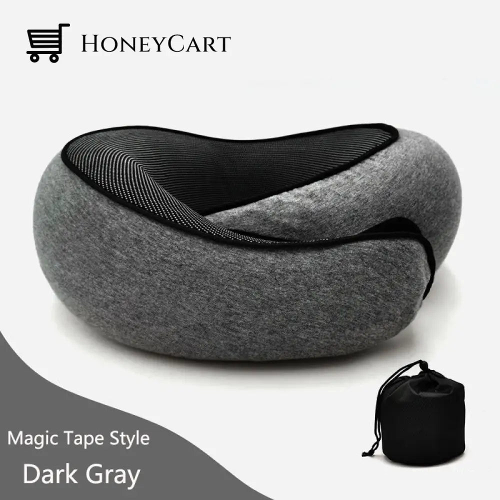 Travel Neck Pillow Dark Gray / Magic Tape