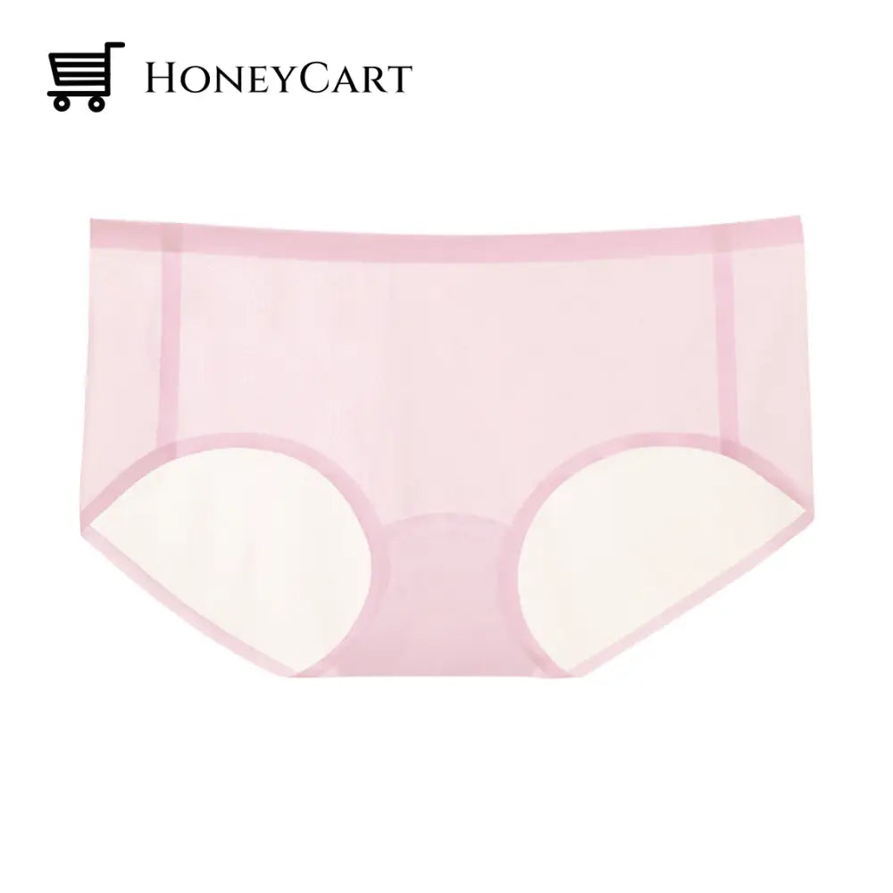 Ultra-Thin Non-Marking Ice Silk Underwear Pink Clothing