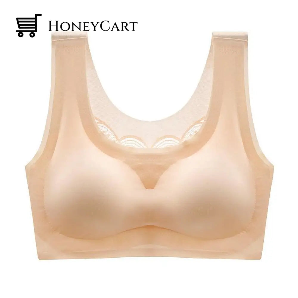 Ultra-Thin Plus Size Ice Silk Comfort Bra Beige / M