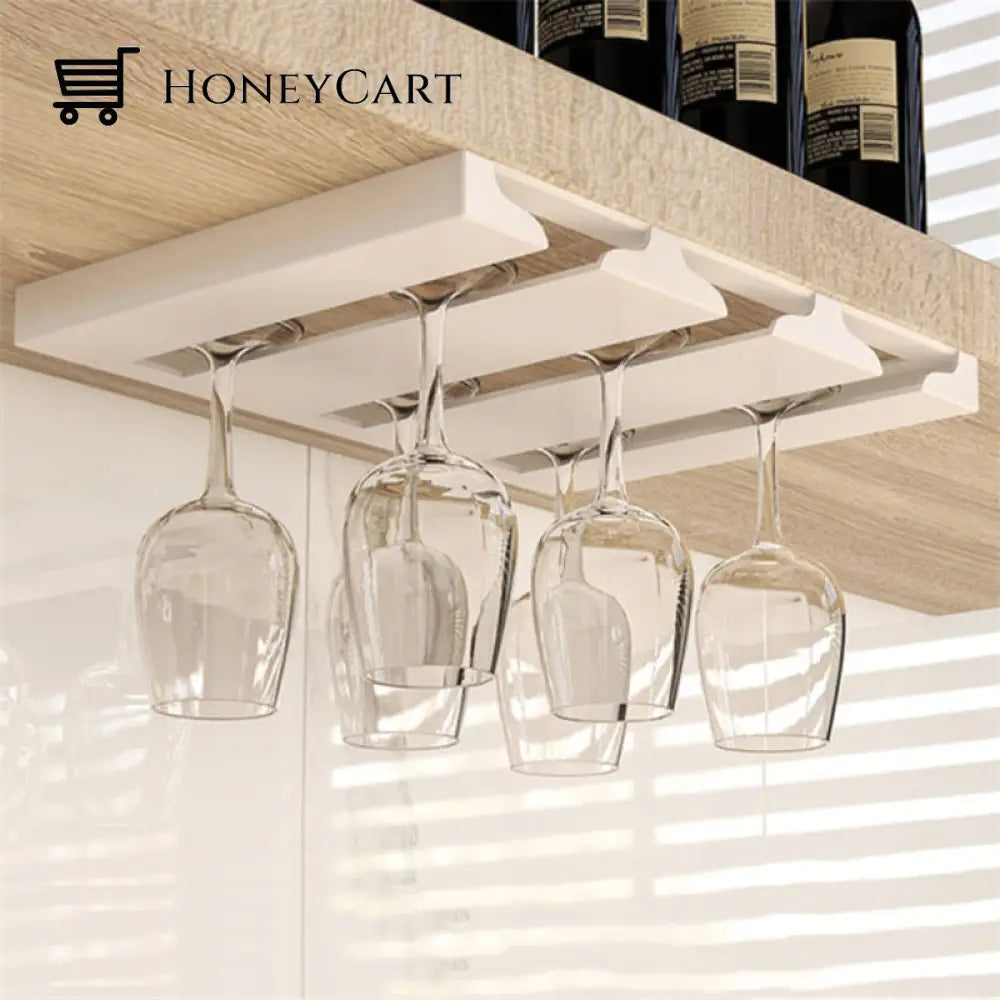 Under Cabinet Glass Organizer Rack 3Slots White