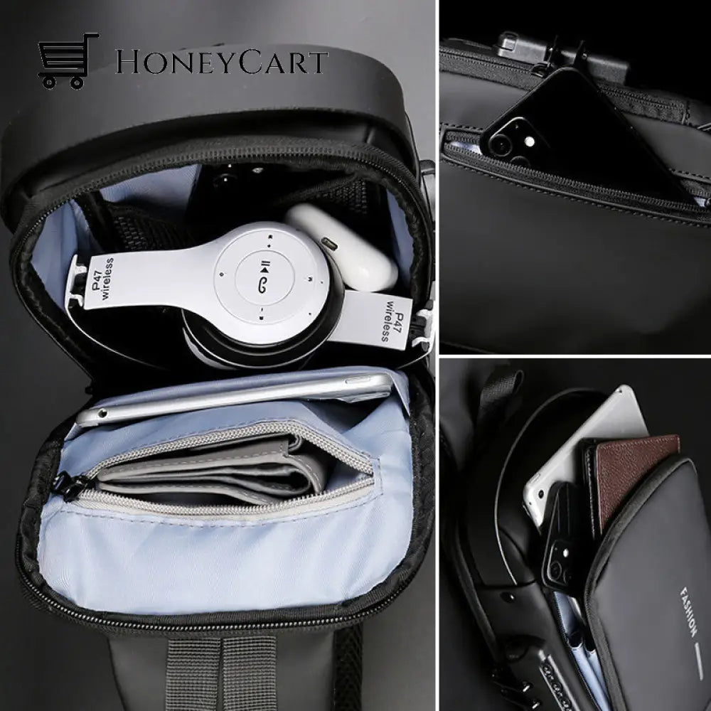 Usb Charging Sport Sling Anti-Theft Shoulder Bag