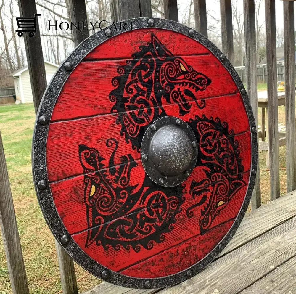 Vintage Wooden Wall Hanging Shield Battle Ornaments Ltt-Shield