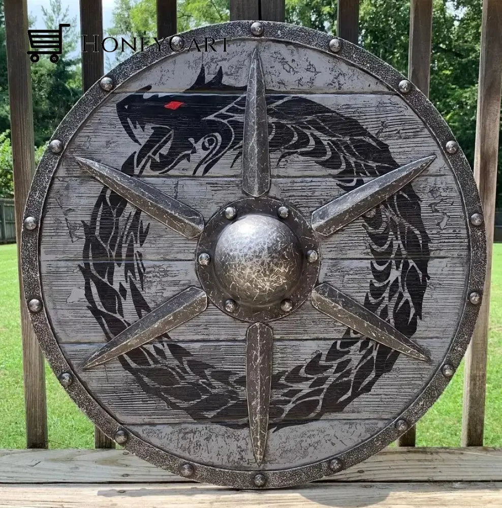 Vintage Wooden Wall Hanging Shield Battle Ornaments Ltt-Shield