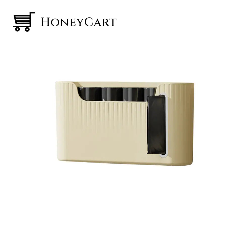 Wall Mounted Garbage Bag Organizer Beige