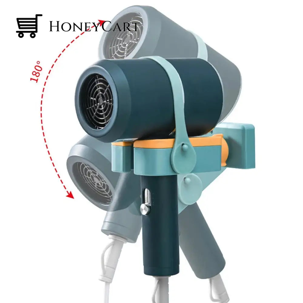 Wall Mounted Hair Dryer Holder Household Self-Adhesive Winding Storage Rack Bathroom Shelf Accessory