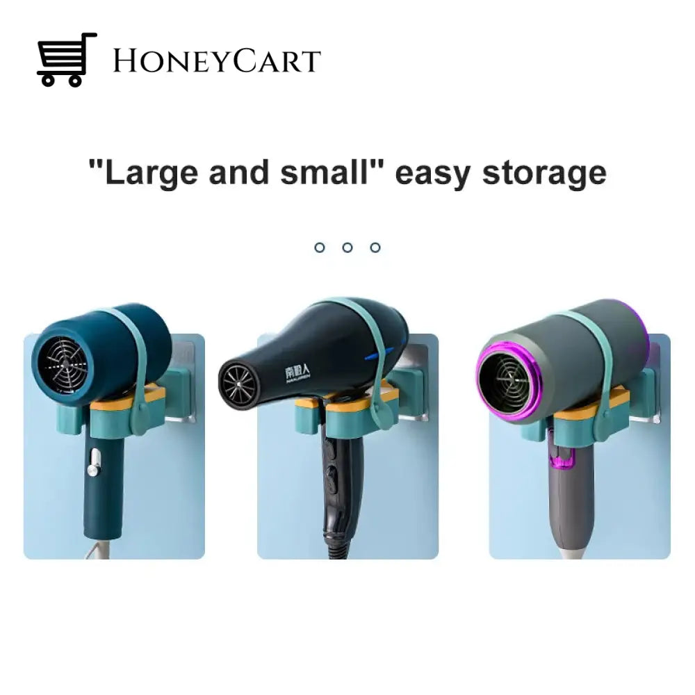 Wall Mounted Hair Dryer Holder Household Self-Adhesive Winding Storage Rack Bathroom Shelf Accessory