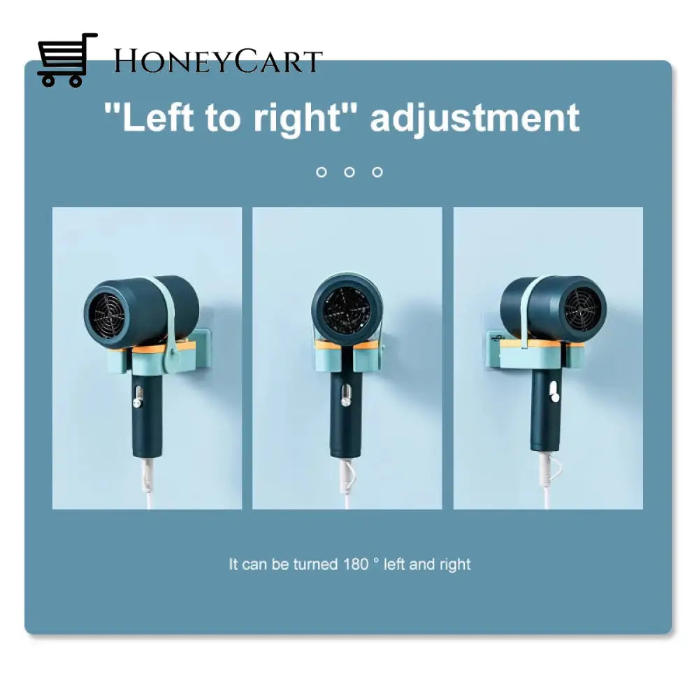 Wall Mounted Hair Dryer Holder Household Self-Adhesive Winding Storage Rack Bathroom Shelf Accessory