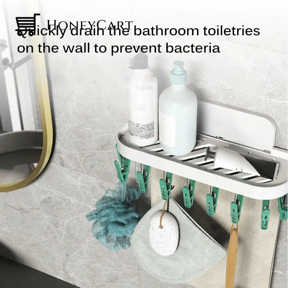 Wall-Mounted Hooks Bathroom Drying Rack Accessories
