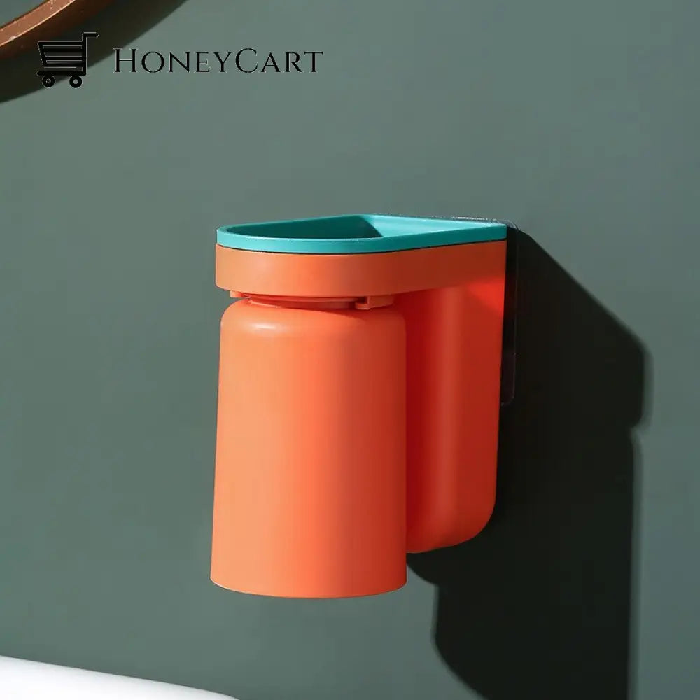 Wall-Mounted Magnetic Toothbrush Holder Orange Holders