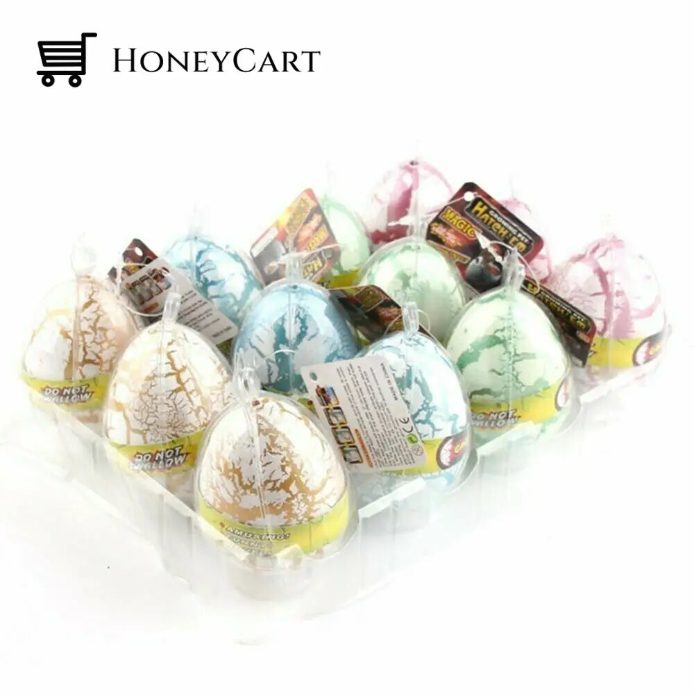 Warm Up For Easter Interesting Watercolor Cracked Dinosaur Hatching Egg. White Crack / 10Pcs