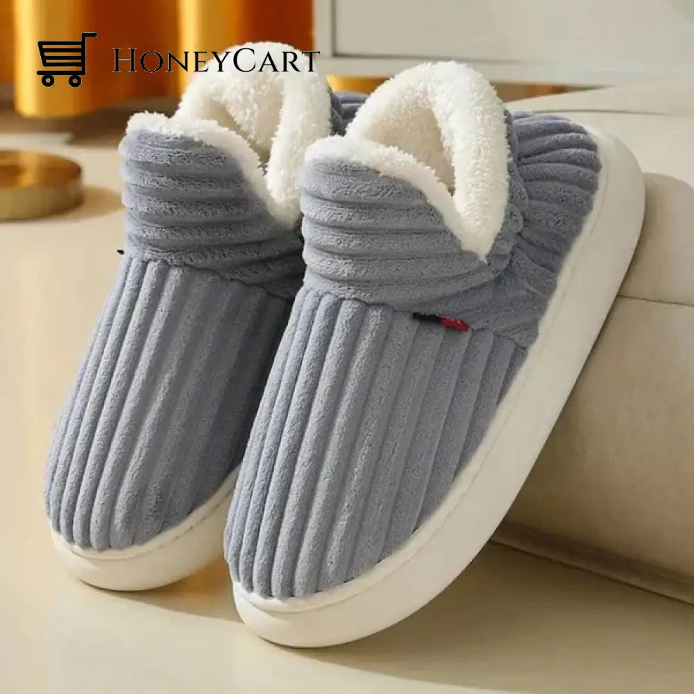 Warme Rutschfeste Innen-Baumwollschuhe / Warm Non-Slip Indoor Cotton Shoes Gray Eu 36 Beauty& Health