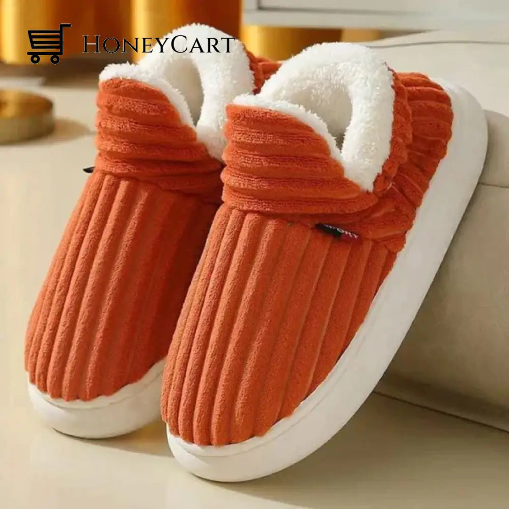 Warme Rutschfeste Innen-Baumwollschuhe / Warm Non-Slip Indoor Cotton Shoes Orange Eu 36 Beauty&
