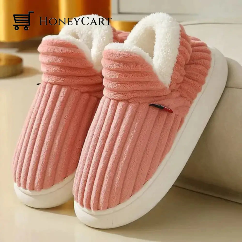 Warme Rutschfeste Innen-Baumwollschuhe / Warm Non-Slip Indoor Cotton Shoes Pink Eu 36 Beauty& Health