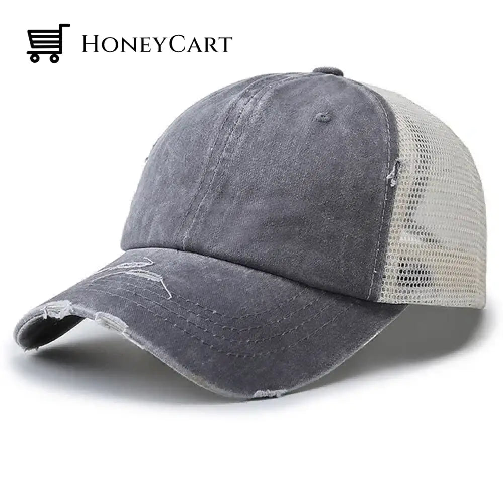 Washed Dad Hat With Ponytail Hole 1# Tool